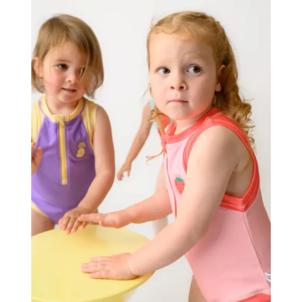 Zoocchini | Ολόσωμο Μαγιό με Στάμπα Strawberry UPF50+ 3-4y - pink/red