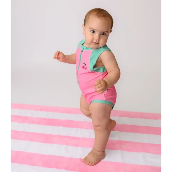 Zoocchini | Ολόσωμο Μαγιό με Στάμπα Cherry UPF50+ 4-5y - pink/green 