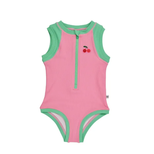 Zoocchini | Ολόσωμο Μαγιό με Στάμπα Cherry UPF50+ 4-5y - pink/green 
