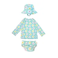 Zoocchini | Σετ UV Μαγιώ Πάνα Bucket Καπέλο Μπλούζα 6-12m - Daisy