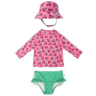 Zoocchini | Σετ UV Μαγιό, Bucket Καπέλο & Μπλούζα UPF50+ 3-4y - Cherry