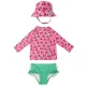 Zoocchini | Σετ UV Μαγιό, Bucket Καπέλο & Μπλούζα UPF50+ 3-4y - Cherry