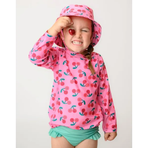 Zoocchini | Σετ UV Μαγιό, Bucket Καπέλο & Μπλούζα UPF50+ 3-4y - Cherry