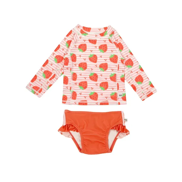 Zoocchini | Σετ UV Μαγιό & Μπλούζα UPF50+ 3-4y - Strawberry